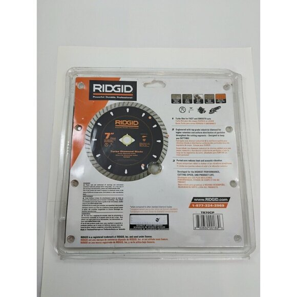 RIDGID 7 in. Turbo Diamond Blade HD-TB70CP. Circular Saw Dry/Wet Cutting New - Picture 7 of 11